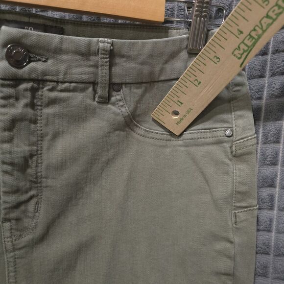 Slimming Sage Skinny Ankle Jeans 32x29 Olive Green Stretch Waist Boho Chic Urban - Picture 7 of 16